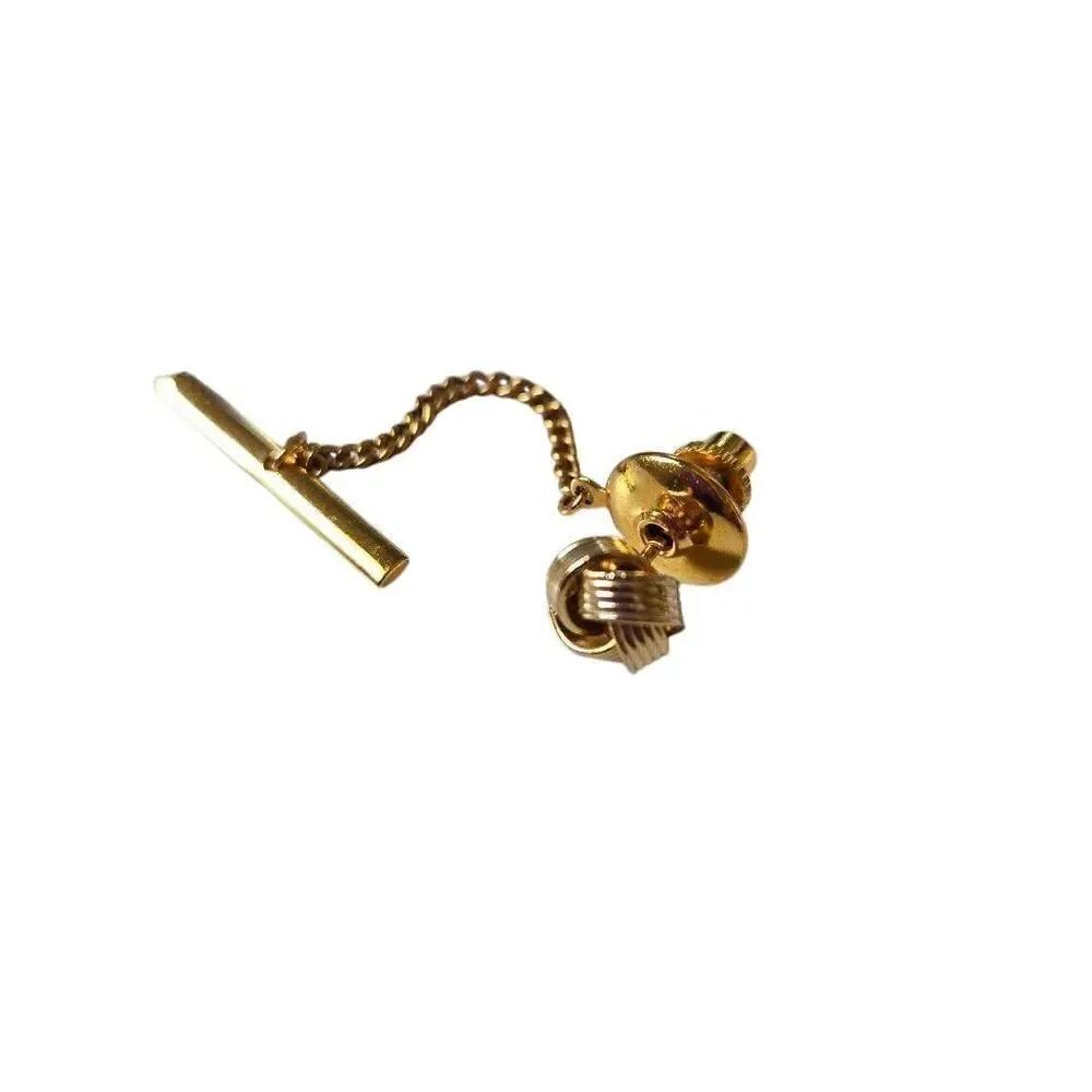 VINTAGE KNOT TIE PIN TACK GOLD TONE